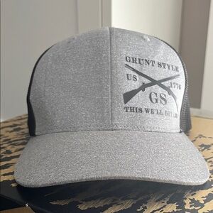 Americana Grunt Style FlexFit Gray Blk Baseball Hat OSFA Mesh This We’ll Defend